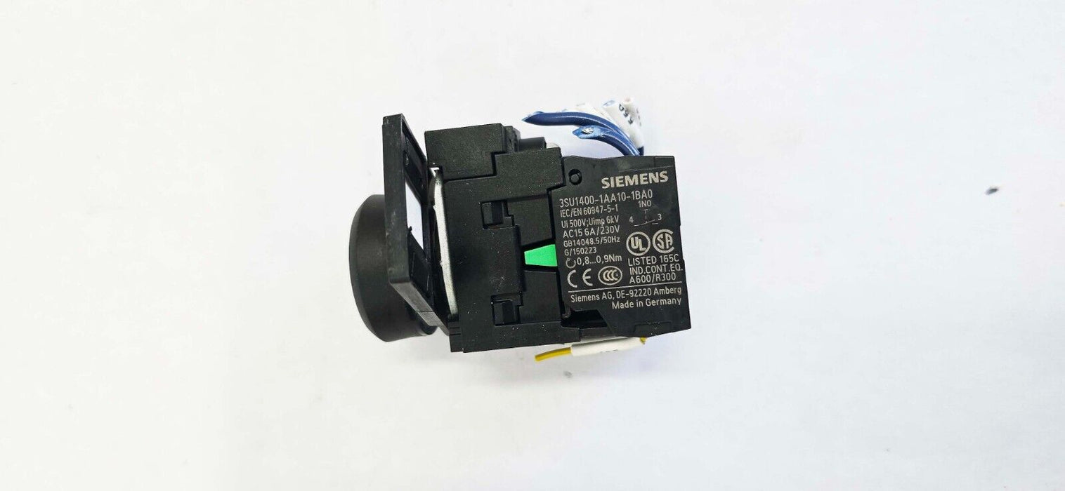 Siemens 3SU1 Blue Push Button w/ 3SU1400-1AA10-1BA0