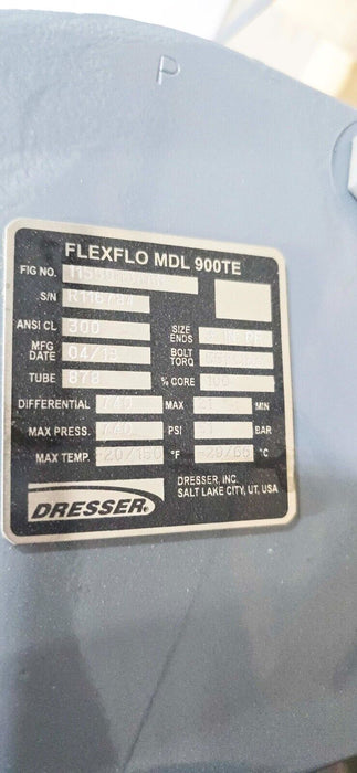 Dresser Flexflo Top Entry Regulator Model 900TE 3", CL 300, 100%, Hydrin 878