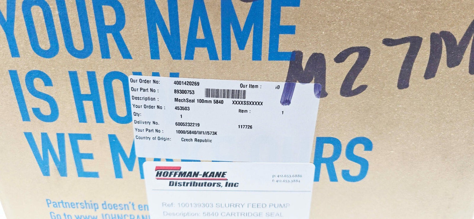 JOHN CRANE 5840 CARTRIDGE SLURRY SEAL 100MM