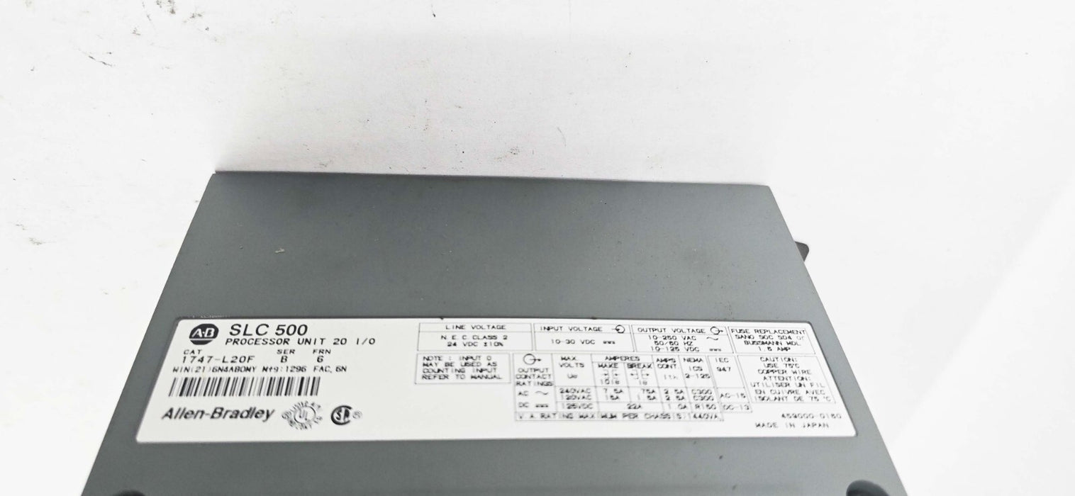 Allen Bradley 1747-L20F SLC 500 Processor Unit 20 I/O SER B