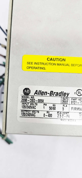 Allen Bradley 2098-DSD-005X SER A FIRMWARE V1.21