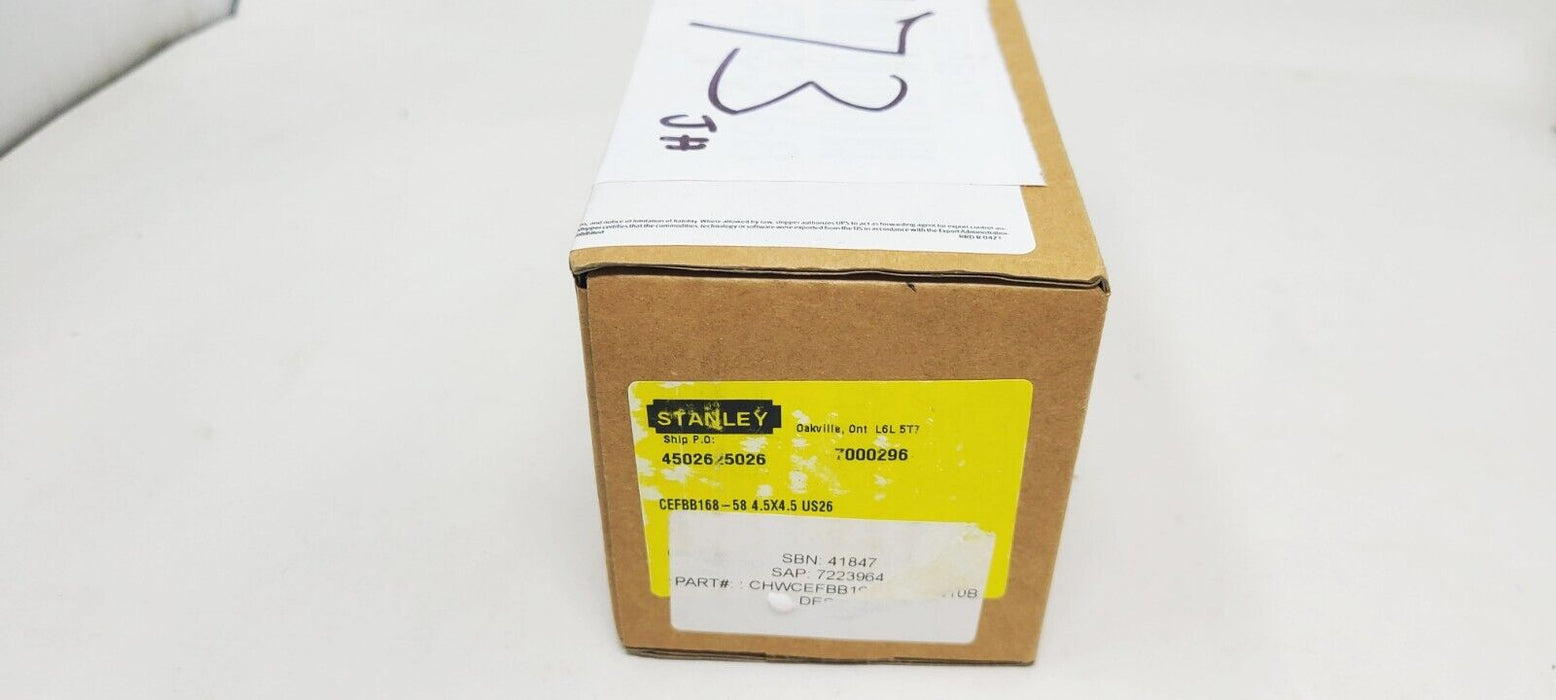 Stanley CEFBB168-58 4.5" x 4.5" US26 Bright Chrome Full Mortise Butt Hinge [CTA]