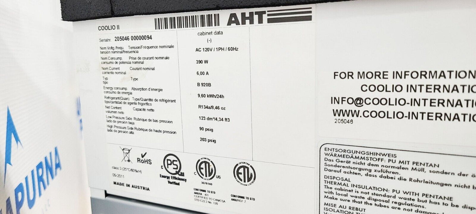 AHT Cooling Coolio II Bottom Cooling Unit Cabinet Refrigerator R134A