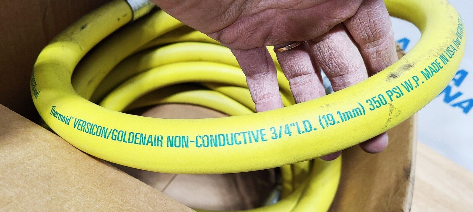 5 PACK  - THERMOID GOLDENAIR YELLOW NON-CONDUCTIVE Nitrogen Hose 3/4" ID 350 PSI