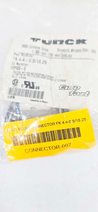TURCK FK4.4-0.5/18.25 U9505-0 FEMALE RECEPTACLE