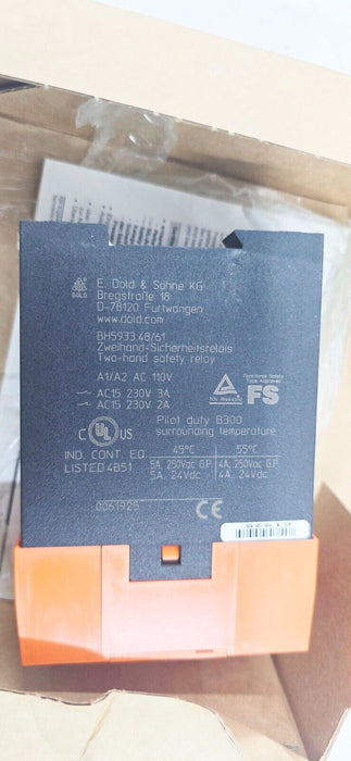 DOLD & SOHNNE TWO HAND SAFETY RELAY BH5933-48-61-110