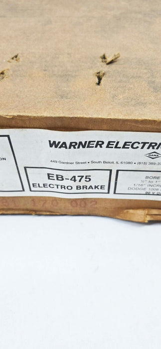 Warner Electro Brake Assembly Model EB-475 90 VDC
