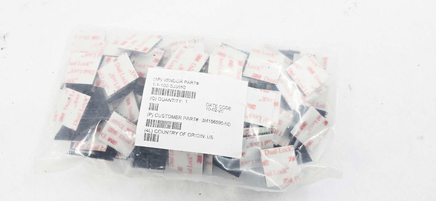 100 PACK - 3M Dual Lock Reclosable Fastener SJ3550 Black 1" x 1" SQ