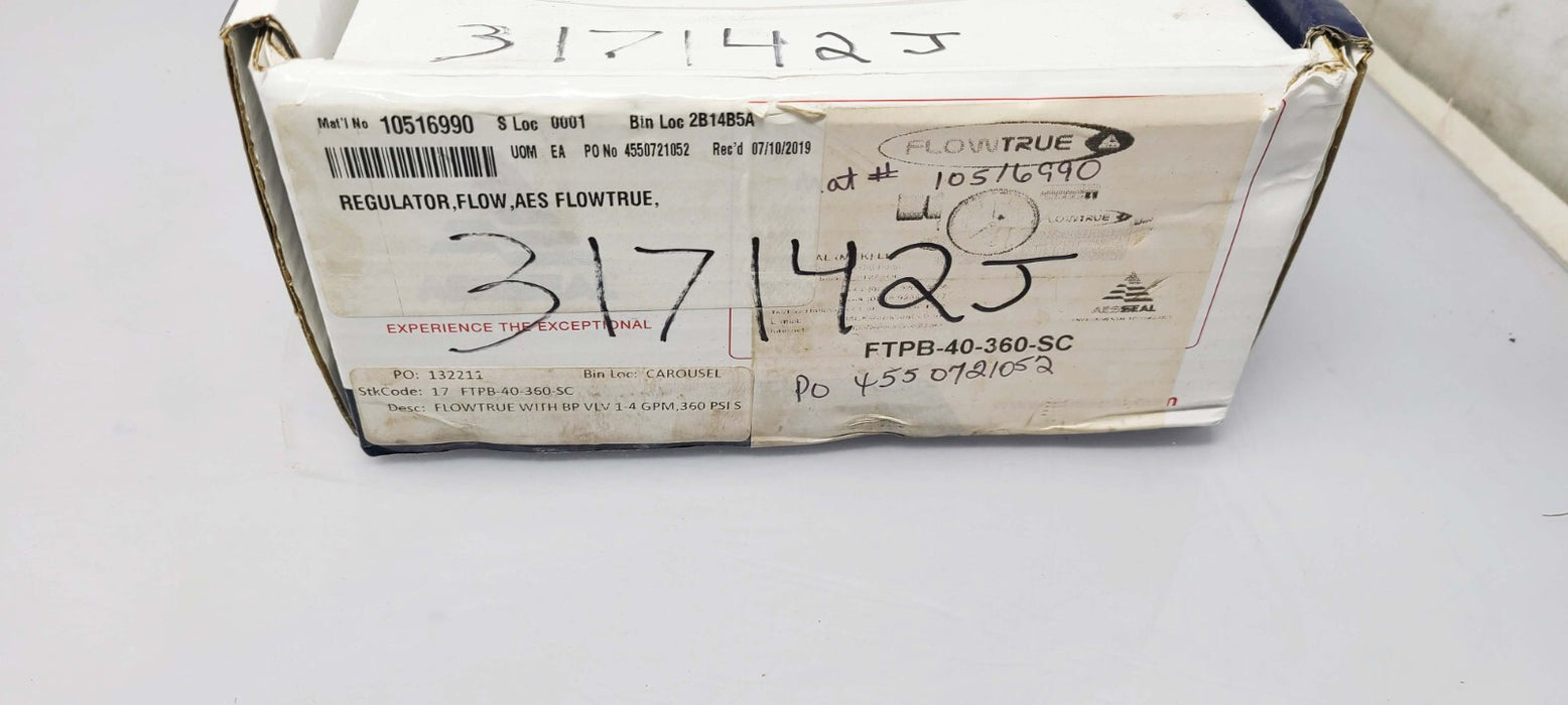 AES SEAL FTPB-40-360-SC FLOWTRUE FLOW METER, #4301030G NIB
