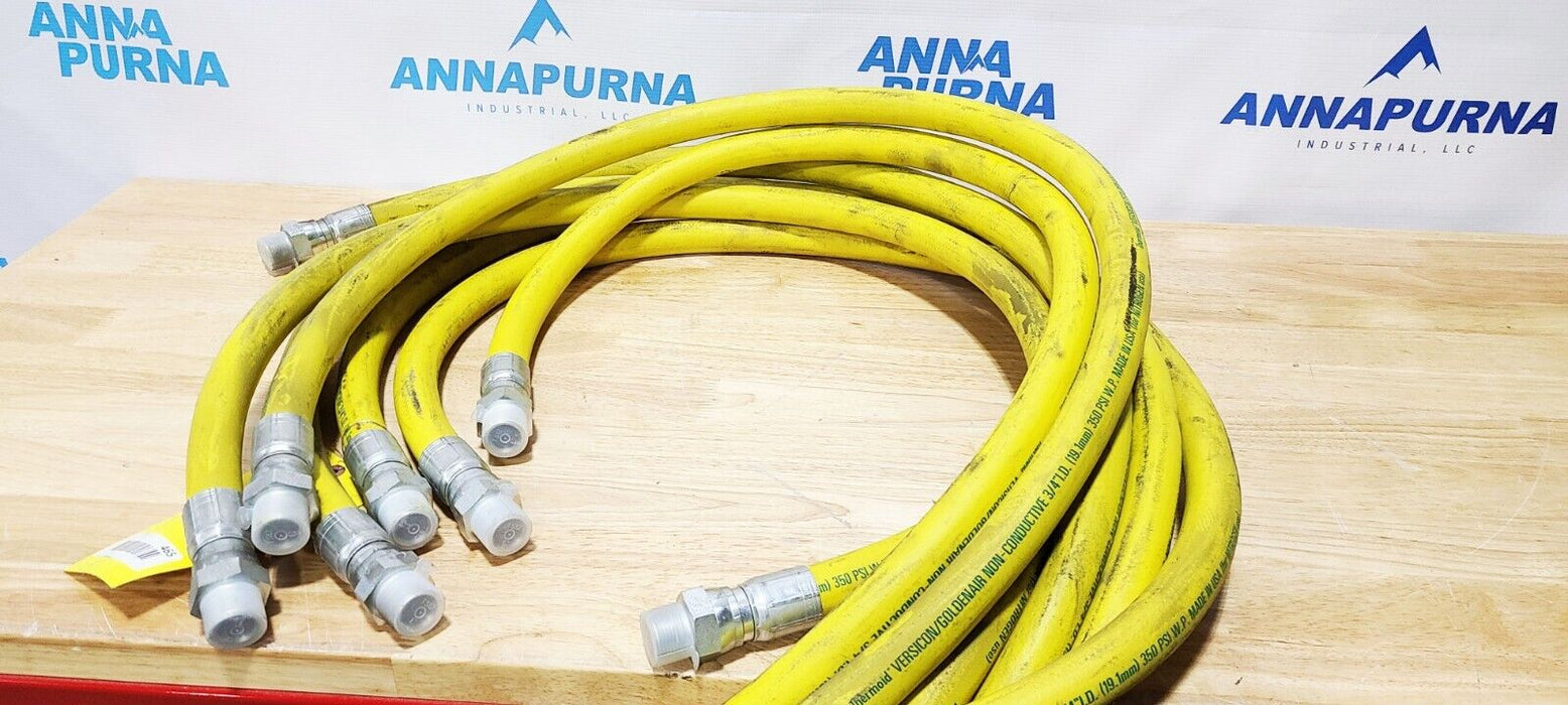 5 PACK  - THERMOID GOLDENAIR YELLOW NON-CONDUCTIVE Nitrogen Hose 3/4" ID 350 PSI