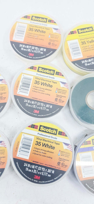8 Rolls - 3M Scotch Vinyl Color Coding Electrical Tape 35 3/4" x 66 FT x .007"