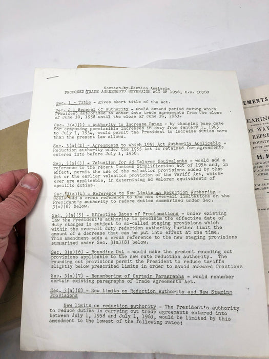 Trade Agreements Extensions 84th Congress 1955; Tariff Act 1930