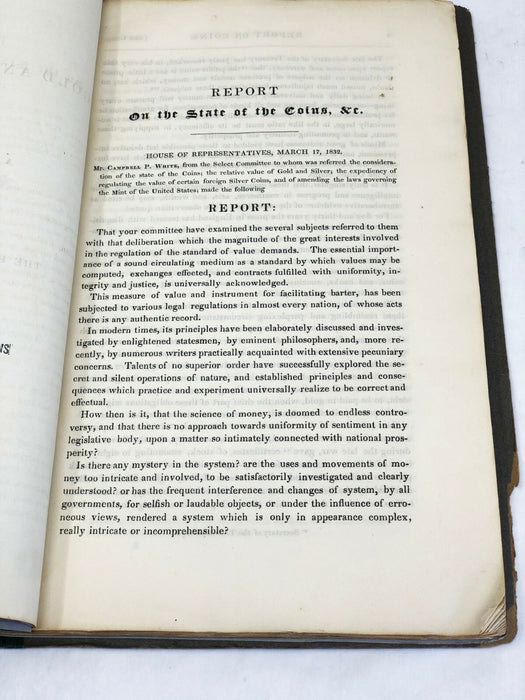 Report on Gold and Silver Coins: No. 420; House of Reps March 17, 1832