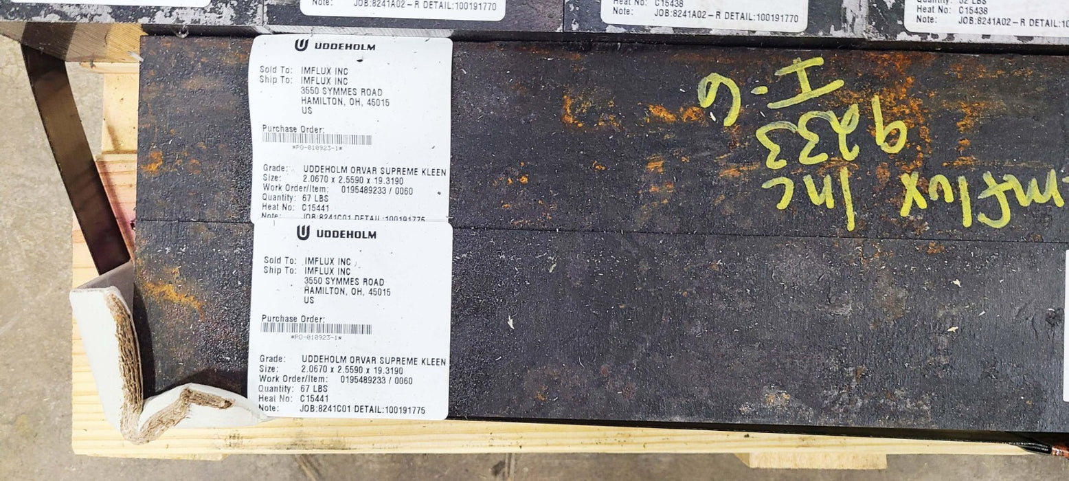 Pallet of Uddeholm Unimax, Mirrax, Orvar Blocks Appx 450lbs, various sizes