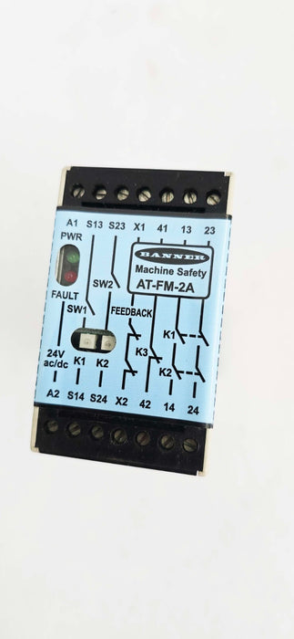Banner AT-FM-2A Control Safety Relay Module 24V AC/DC