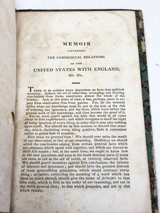 Memoir Concerning the Commercial Relations of the United States w/ England/ 1809