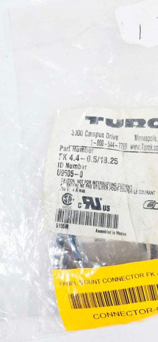 TURCK FK4.4-0.5/18.25 U9505-0 FEMALE RECEPTACLE