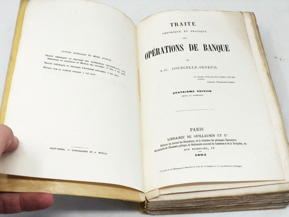 Traité théorique et pratique des operations de banque Courcelle-Seneuil J-G 1864