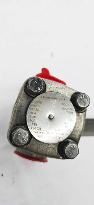 J-Flow Controls 800# 1/2" F316 Steel Butterfly Valve