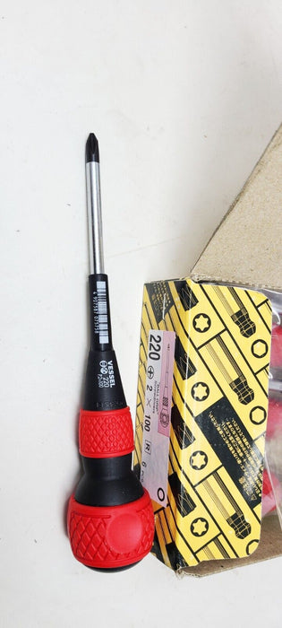 Pack of 6 Vessel Ball-Grip Screwdriver No.220 Phillips Head 2 x 100