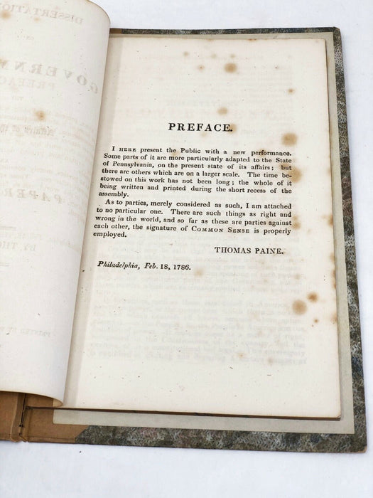 Dissertations on Government, Affairs of the Bank, and Paper Money Thomas Paine