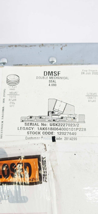 AESSEAL  4.000" DMSF Double Mechanical Seal 12027649