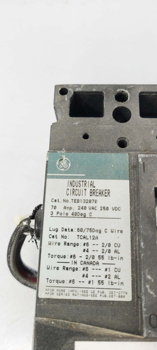 GENERAL ELECTRIC TEB132070WL 70A 3P CIRCUIT BREAKER