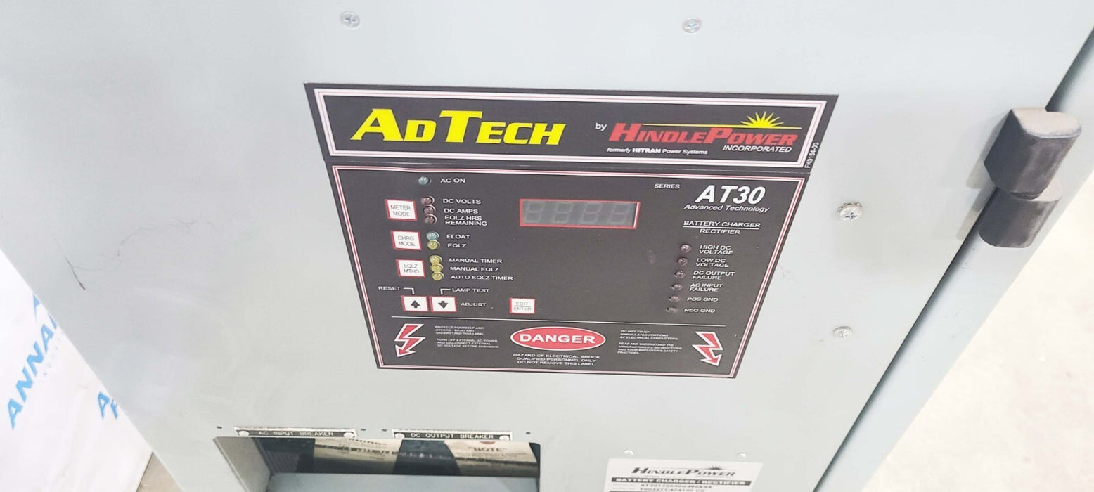 HINDLEPOWER AT30 BATTERY CHARGER / RECTIFIER AT30130040U480SXS 480AC 130DC