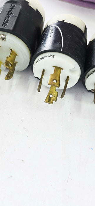 Lot of 7 -  Male Locking Plug Connectors, 30A 600V, Pass & Seymour, Arrow/Hart