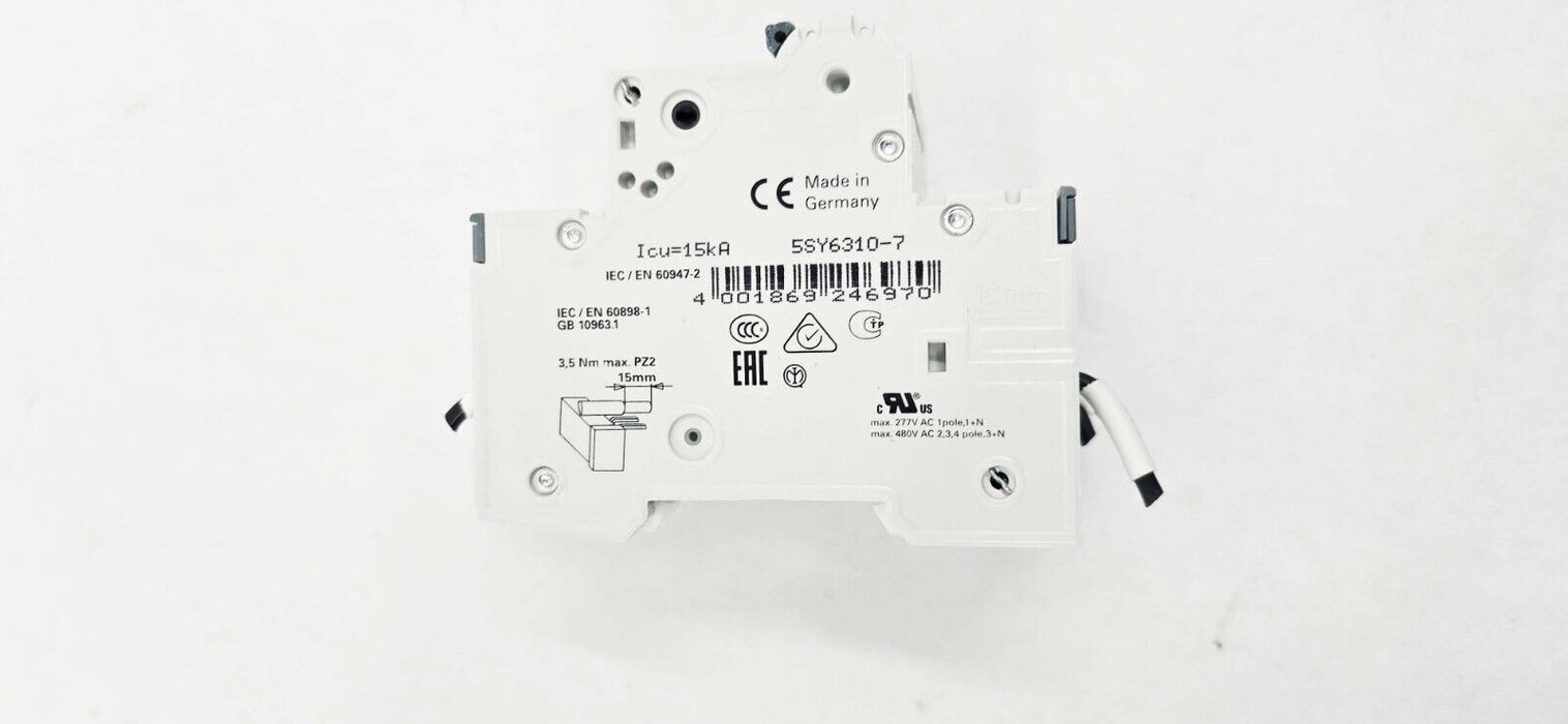 Siemens 5SY6310-7CC Circuit Breaker 3P 10A MCB 5SY63107CC