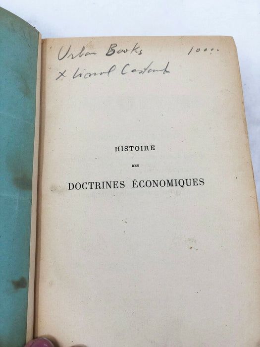 Histoire des doctrines économiques Rambaud, Joseph. 3rd Edition, 1909