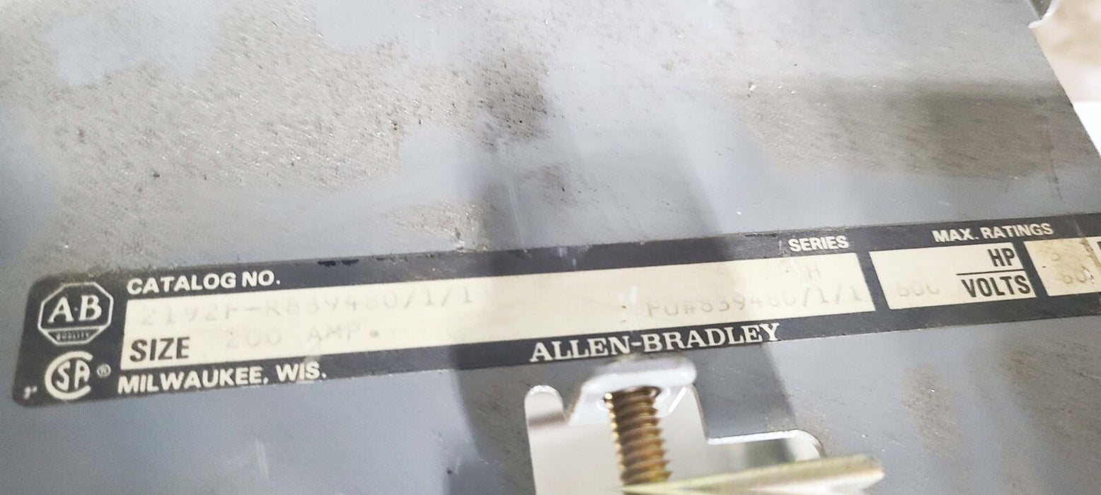 Pallet of 6 - Allen-Bradley Breaker Buckets, Size 1-3, 100-200AMP, 10-40HP