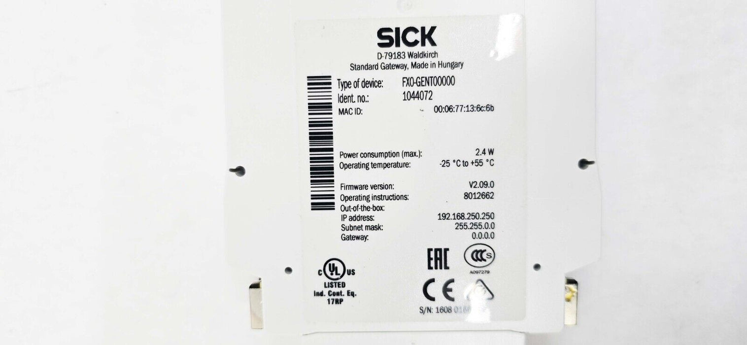 SICK FX0-GENT00000 Safe EFI-pro System Standard PLC Gateway