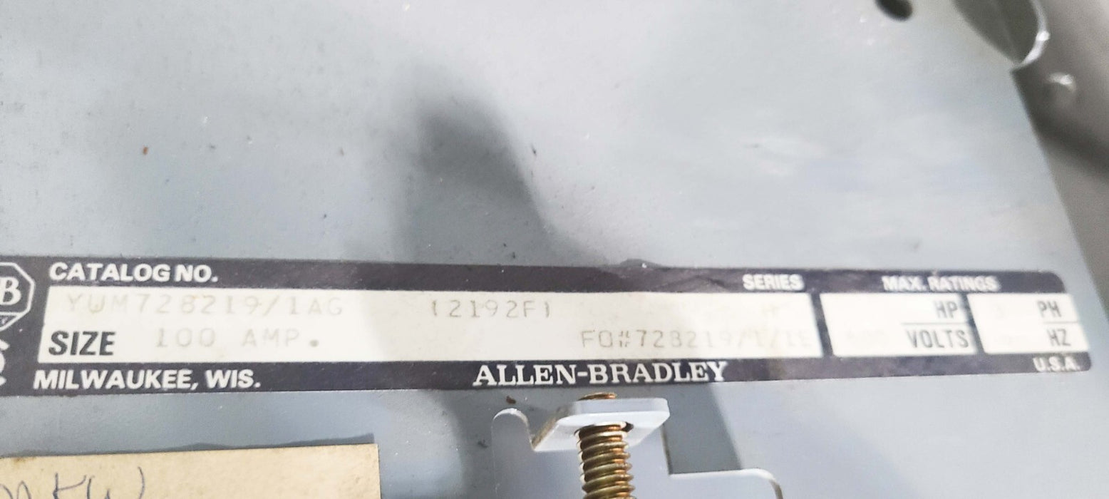 Pallet of 6 - Allen-Bradley Breaker Buckets, Size 1-3, 100-200AMP, 10-40HP