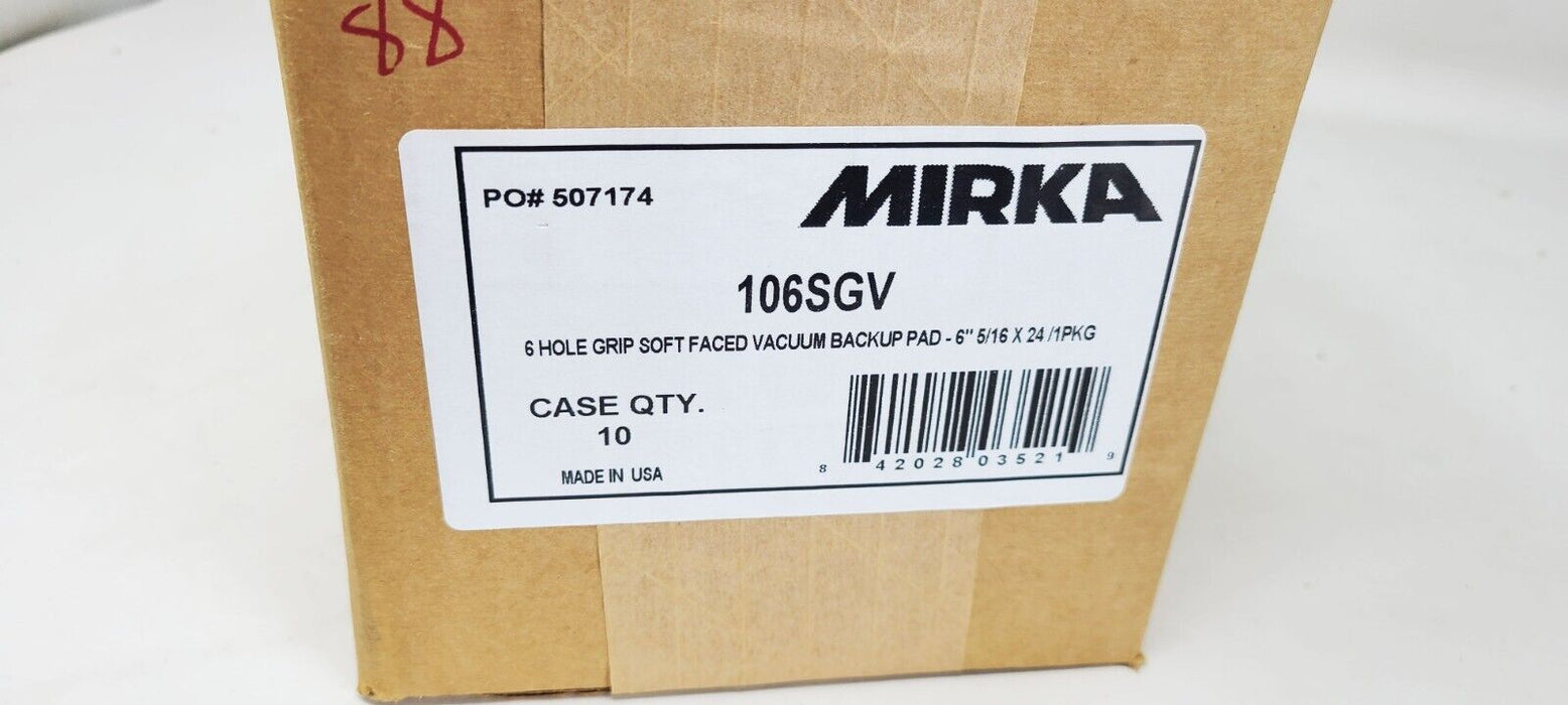 106SGV, MIRKA 6 HOLE GRIP SOFT FACED VACUUM BACKUP PAD, 6- 5/16 X 24, QTY 1