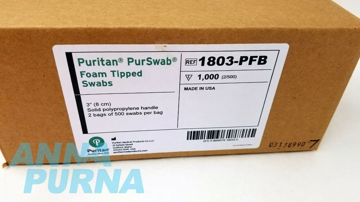 1803-PFB Puritan PurSwab Mini-Tip Foam Applicator, Polypropylene Handle BAG/500