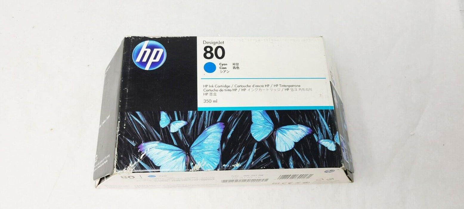 (2 PACK) 2015 GENUINE HP 80 MAGENTA & CYAN DESIGNJET 1000 1050 C4822A SEALED