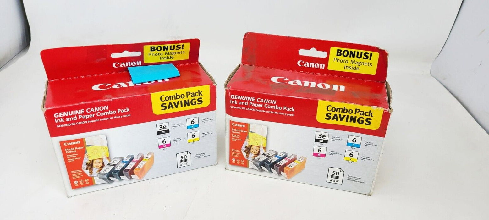 (2 PACK) Canon 4479A292 (BCI-3E/BCI-6) Ink & Paper Combo Pack, Black/Cyan/Magent